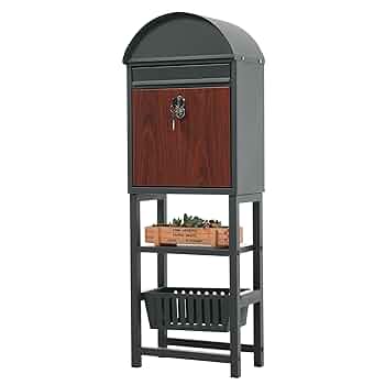 Amazon.co.jp: 宅配ボックス 置き型 スタンドポスト かご付き